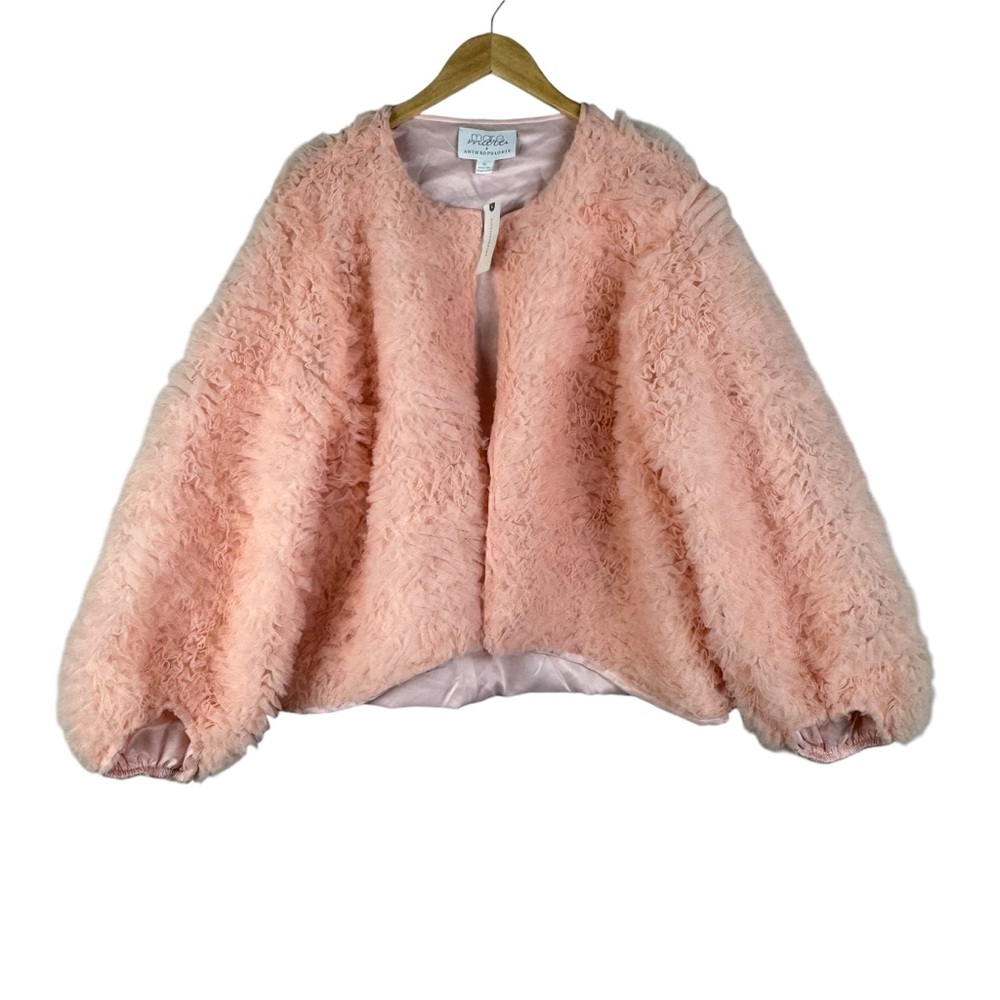 Anthropologie X Mare Mare Ruffled Rose Jacket Pink XL